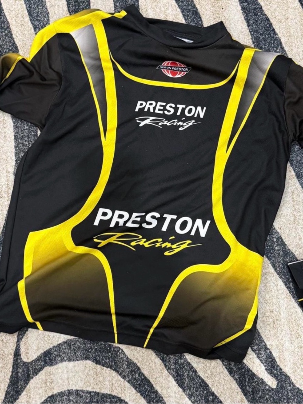 Heron Preston Racing Black & Yellow Performance Jersey